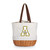 App State Mountaineers Coronado Canvas and Willow Basket Tote, (Beige Canvas)