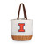 Illinois Fighting Illini Coronado Canvas and Willow Basket Tote, (Beige Canvas)