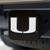 University of Miami Hitch Cover - Chrome on Black 3.4"x4"