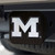 University of Michigan Hitch Cover - Chrome on Black 3.4"x4"