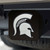 Michigan State University Hitch Cover - Chrome on Black 3.4"x4"