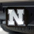 University of Nebraska Hitch Cover - Chrome on Black 3.4"x4"