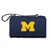 Michigan Wolverines Blanket Tote Outdoor Picnic Blanket, (Navy Blue with Black Flap)