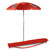 Kansas Jayhawks 5.5 Ft. Portable Beach Umbrella, (Red)