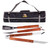 LSU Tigers 3-Piece BBQ Tote & Grill Set, (Black with Gray Accents)