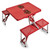 Cornell Big Red Picnic Table Portable Folding Table with Seats, (Red)