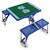 North Carolina Tar Heels Football Field Picnic Table Portable Folding Table with Seats, (Royal Blue)