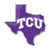 Texas Christian University - TCU Horned Frogs Embossed State Emblem "TT" Primary Logo / Shape of Texas Purple