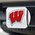 University of Wisconsin Color Hitch Cover - Chrome 3.4"x4"