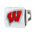 University of Wisconsin Color Hitch Cover - Chrome 3.4"x4"