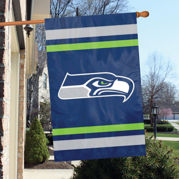 Seattle Seahawks Applique Banner Flag