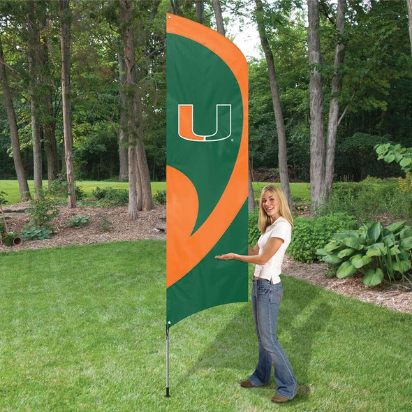 Miami Hurricanes Tall Team Flag Kit