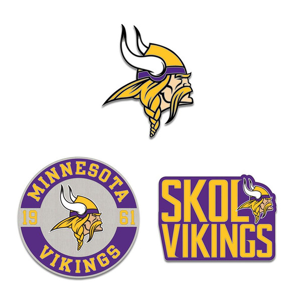 Minnesota Vikings Enamel Pin Set 3 Piece