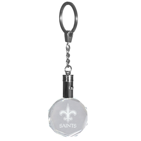 New Orleans Saints Crystal LED Key Chain