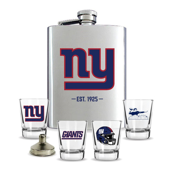 New York Giants Flask Gift Set