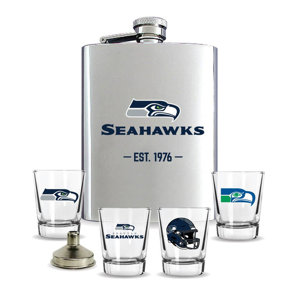 Seattle Seahawks Flask Gift Set