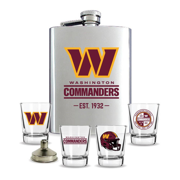 Washington Commanders Flask Gift Set