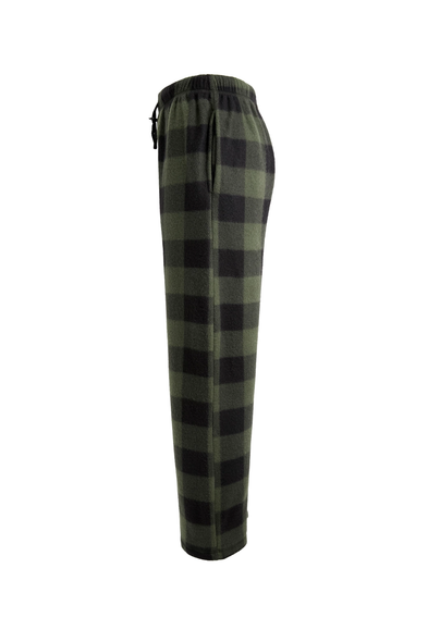 Men's Plaid Fleece Pajama Pant Black / Green