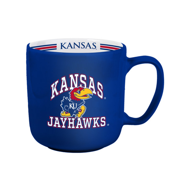 Kansas Jayhawks Coffee Mug 15oz Stripe Design
