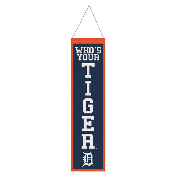 Detroit Tigers Banner Wool 8x32 Heritage Slogan Design