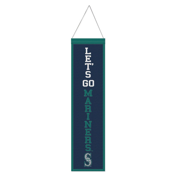 Seattle Mariners Banner Wool 8x32 Heritage Slogan Design