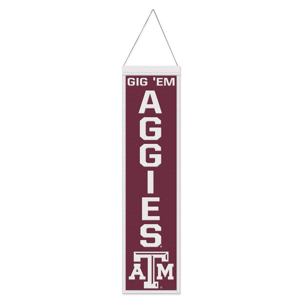 Texas A&M Aggies Banner Wool 8x32 Heritage Slogan Design