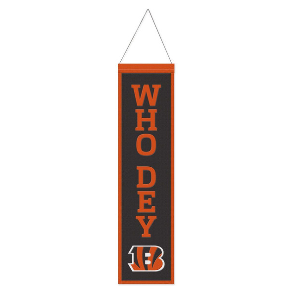 Cincinnati Bengals Banner Wool 8x32 Heritage Slogan Design
