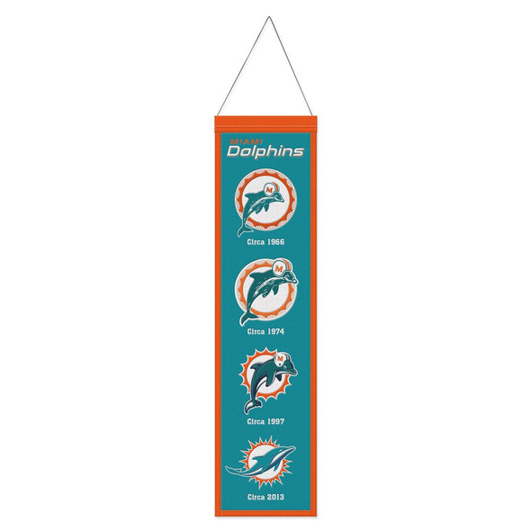 Miami Dolphins Banner Wool 8x32 Heritage Evolution Design