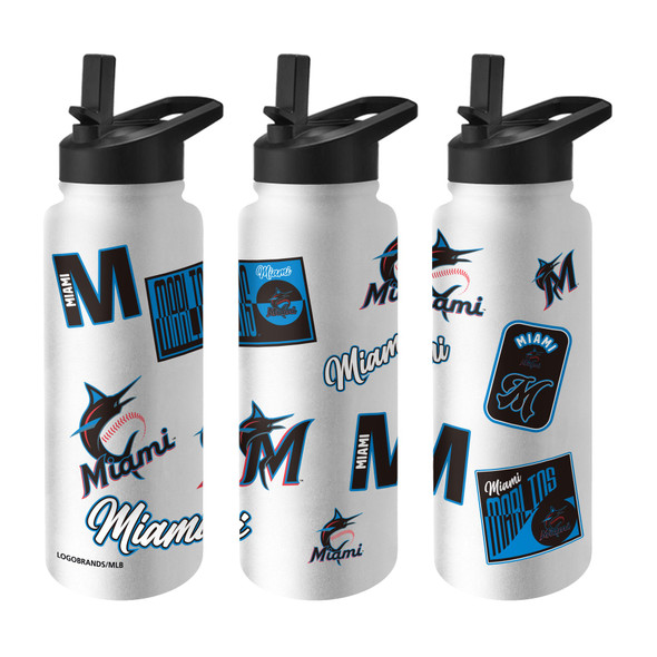 Miami Marlins Quencher Bottle 34oz Stainless Steel Dreamweave