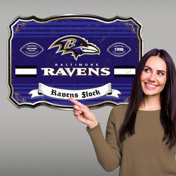 Baltimore Ravens Giant Metal Sign