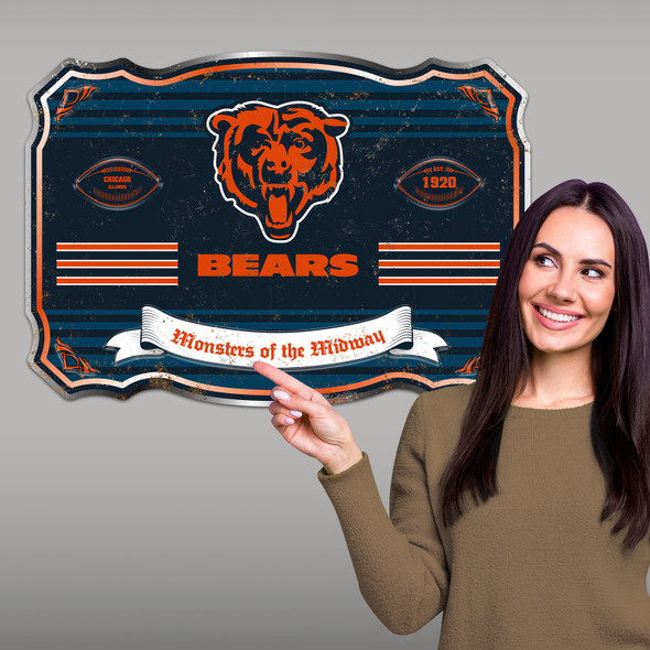 Chicago Bears Giant Metal Sign