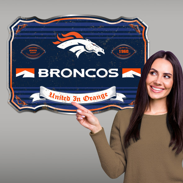Denver Broncos Giant Metal Sign