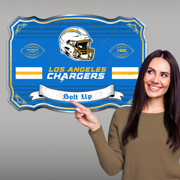 Los Angeles Chargers Giant Metal Sign