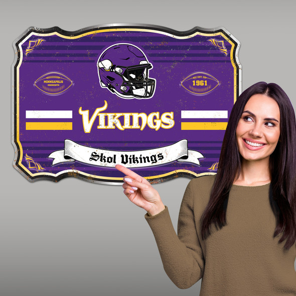 Minnesota Vikings Giant Metal Sign