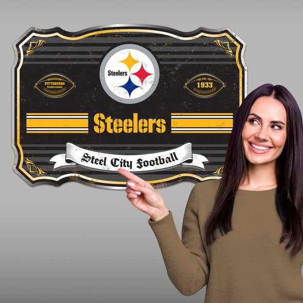 Pittsburgh Steelers Giant Metal Sign