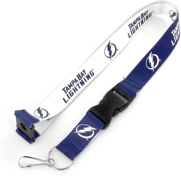 Tampa Bay Lightning Reversible Lanyard Keychain ID Holder NHL Fan Accessory