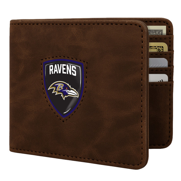 Baltimore Ravens Shield Wallet - Brown