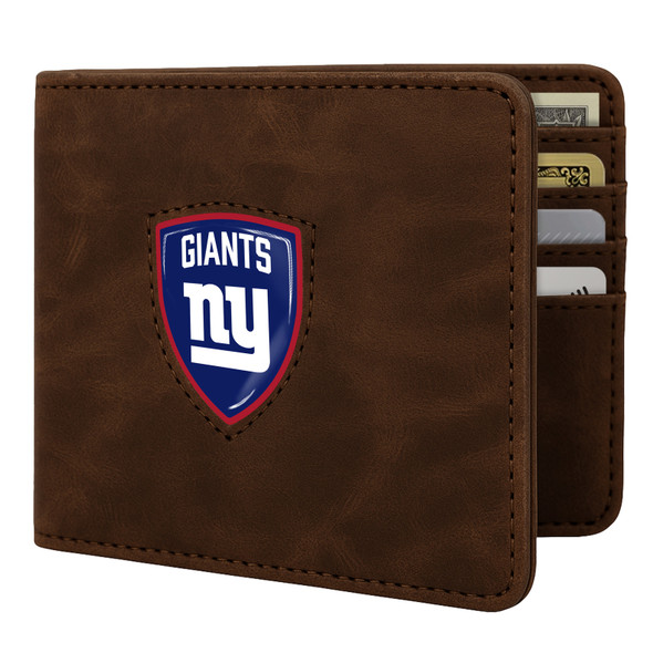 New York Giants Shield Wallet - Brown