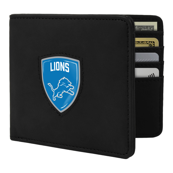 Detroit Lions Shield Wallet - Black