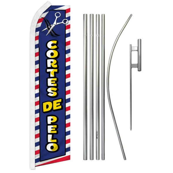 Cortes De Pelo Super Flag & Pole Kit