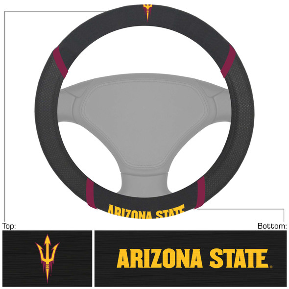 Arizona State Sun Devils Steering Wheel Cover Embroidered NCAA Auto Accessory