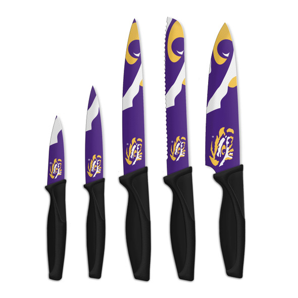NCAA LSU Tigers 5pc Kitchen Knife Set