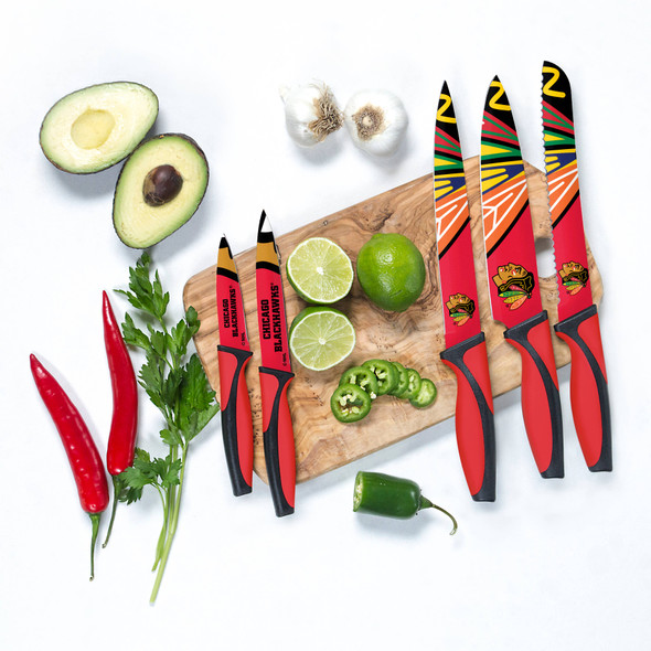 NHL Chicago Blackhawks 5pc Kitchen Knife Set