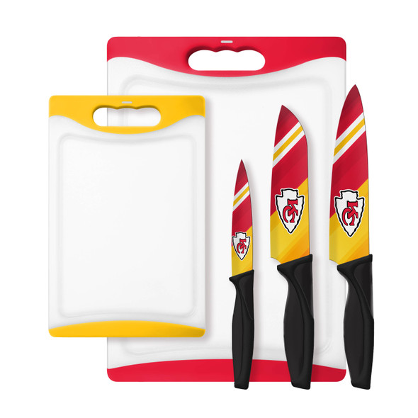 NFL Kansas City Chiefs 5-Piece Knife & Cutting Board Set