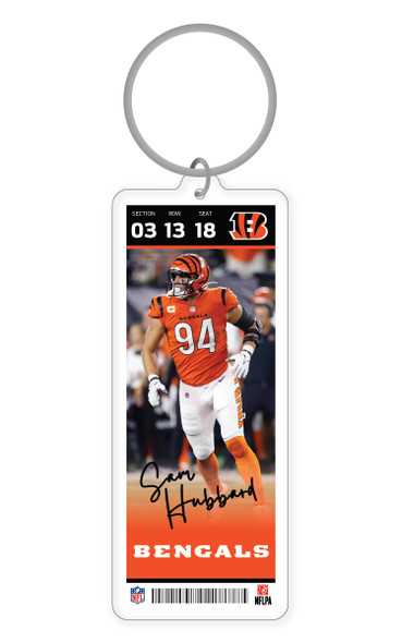 NFL Cincinnati Bengals Acrylic Player Keychain - Sam Hubbard