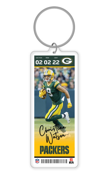 NFL Green Bay Packers Acrylic Player Keychain - Christian Watson