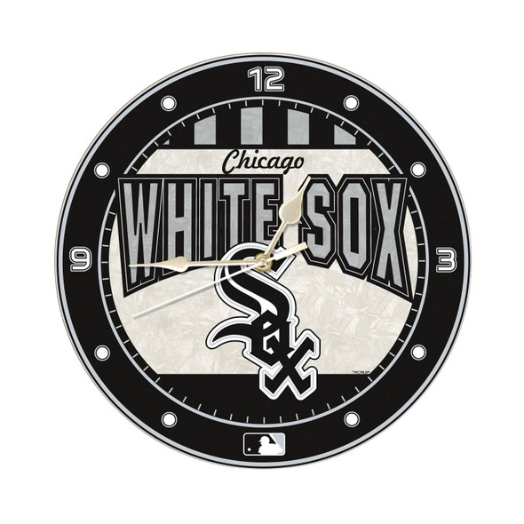 Chicago White Sox 12" Art Glass Clock