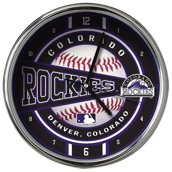 Colorado Rockies Chrome Clock