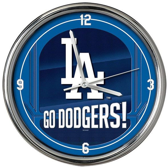Los Angeles Dodgers Go Team! Chrome Clock