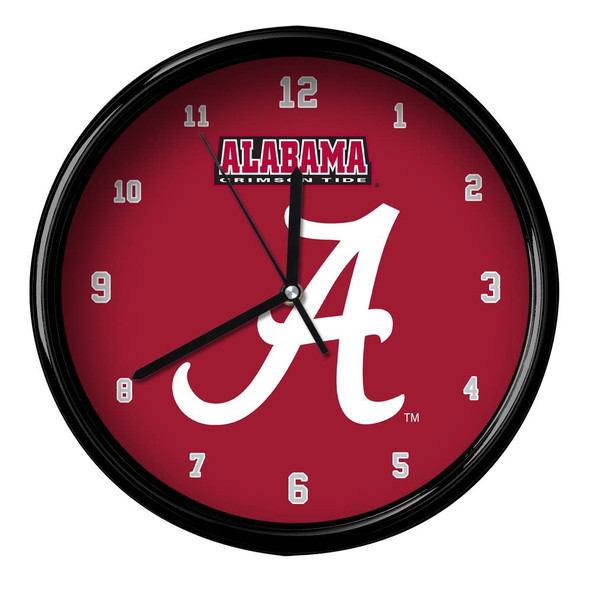 Alabama Crimson Tide 12" Team Black Rim Clock